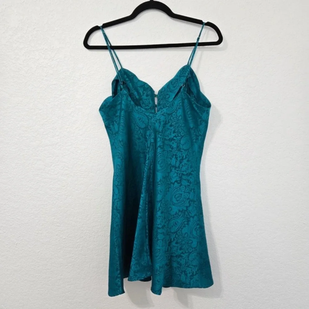 Victorias Secret M Y2K Vintage Slip Dress Mini Teal Green Lingerie‎ Cocktail - Picture 4 of 8